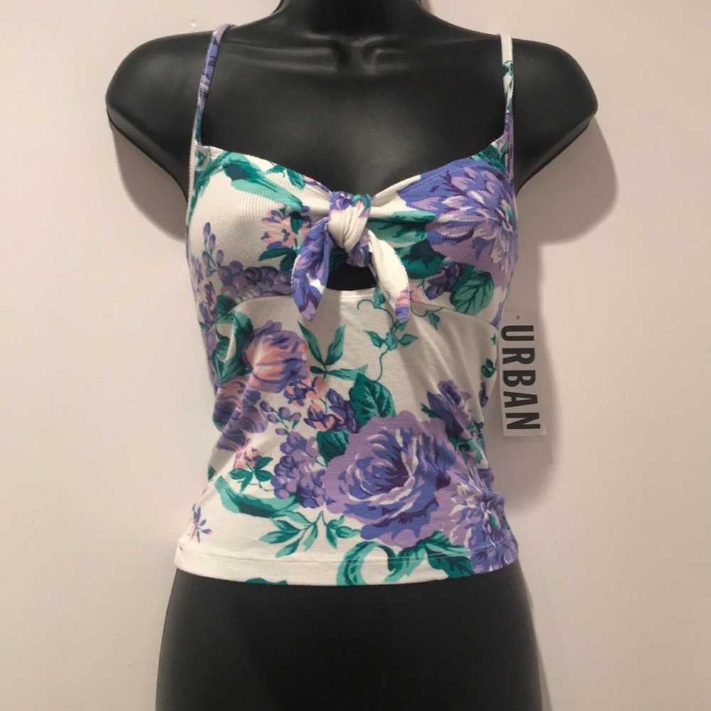 UO Tiffy Tie Front tank top